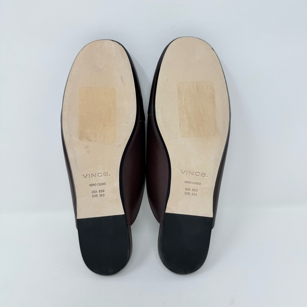 New Vince Minetta Leather Loafer Mule Chili Brown Sz 6.5 - Picture 12 of 13